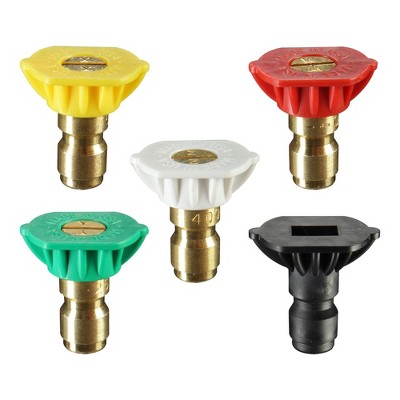 Briggs & Stratton Quick-Connect Nozzle Spray Tips Kit with 5 Tips, Includes 4 High Pressure Spray Patterns & 1 Cleaning Solution Spray Tip, Multicolor
