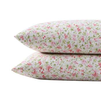 Laura Ashley Norella 100% Cotton Percale- 2 Piece- Pillowcase  Pink