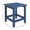 Patio Side Table, 15" Square Outdoor End Table, HDPE Plastic Tea Table for Adirondack Chair or Lawn - 3 of 4