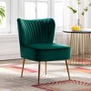 WestinTrends Phoebe Upholstered Tufted Velvet Accent Chair With Metal Leg - 2 of 4