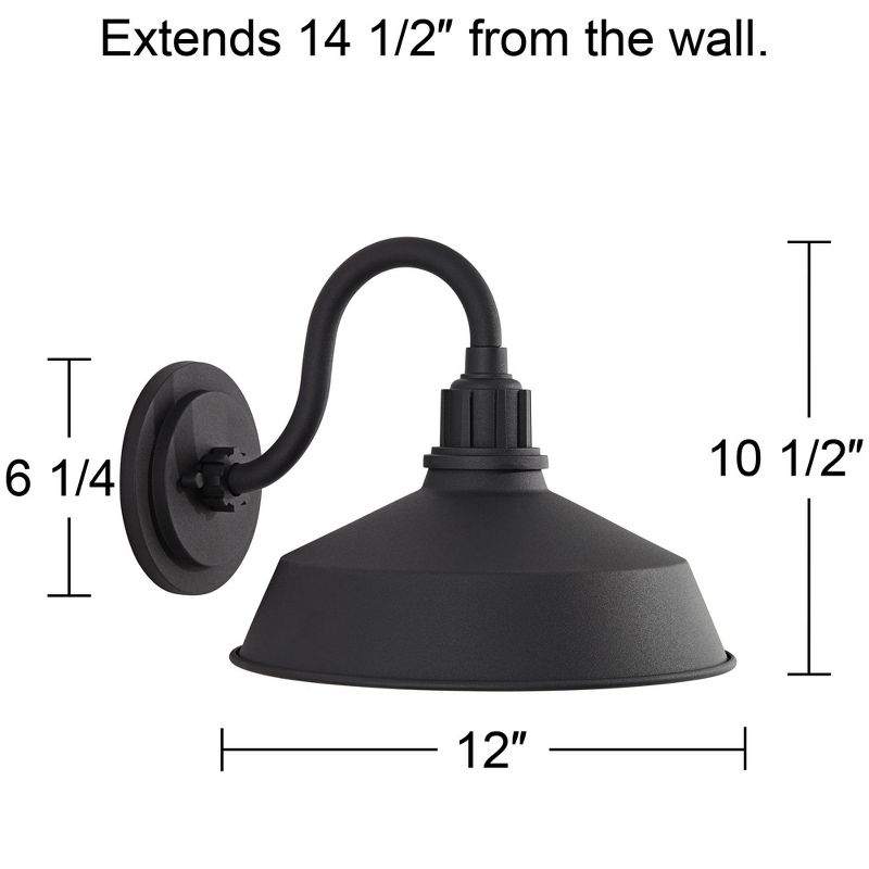 Franklin Iron Works Arnett Rustic Outdoor Wall Light Fixture Black Gooseneck Arm 10 1/2" for Post Exterior Barn Deck House Porch Yard Posts Patio Home, 4 of 10