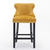 SKRAN Contemporary Velvet Upholstered Back Barstools With Solid Wood Legs And Nailhead Trim,Leisure Style Bar Chairs For Kitchen Island Counter - 3 of 4