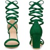 Perphy Women's Open Toe Lace Up Tie Up Lightly Padded Chunky Heeled Sandals - 2 of 3