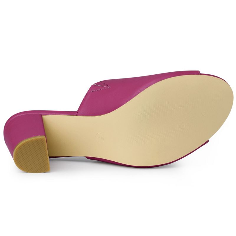 Allegra K Women's Slip-on Block Heel Slide Sandals, 5 of 7