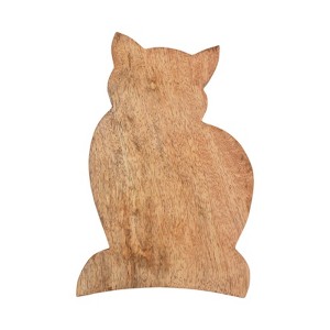 SEVOBAL Serving Platters Cat Shape Wood Cheese and Bread Board with Asymmetrical Modern Design for Cakes, Appetizers, Brown, 7.25"*10.75"*1" - 1 of 4