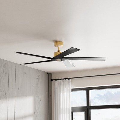 FUFU&GAGA 64-Inch Ceiling Fan with Reversible 6-Speed Motor and Wooden Blades