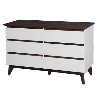 Chest of Drawers for Bedroom, Mid Century Modern Tall Dresser with 5/6 Drawers, Wood Dresser Storage Cabinet for Living Room Office, Bedroom