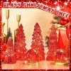 6 Pcs Mercury Glass Christmas Tree for Tabletop Light up Figurine Christmas Tree Mercury Cracked Glass Globe w/Light for Xmas Centerpiece Mantel Gift - 4 of 4