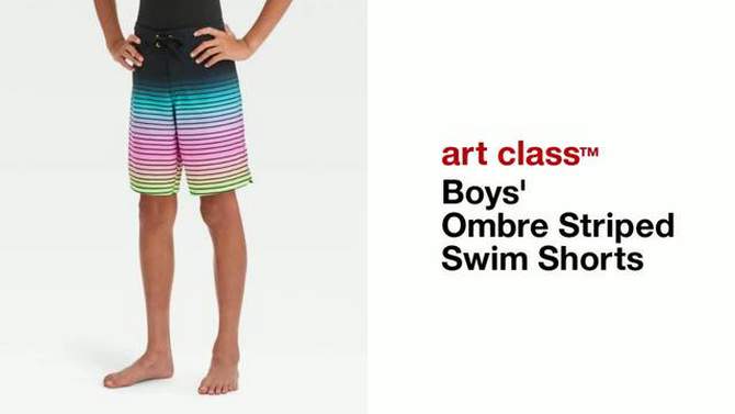 Boys&#39; Ombre Striped Swim Shorts - art class&#8482;, 2 of 5, play video