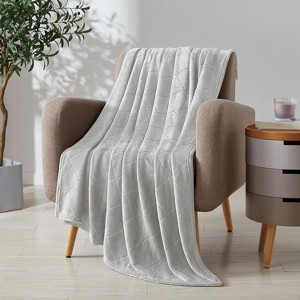 Kate Aurora Ultra Plush Contemporary Geometric Hypoellergenic Accent Throw Blanket - 50 in. W x 60 in. L - 1 of 4