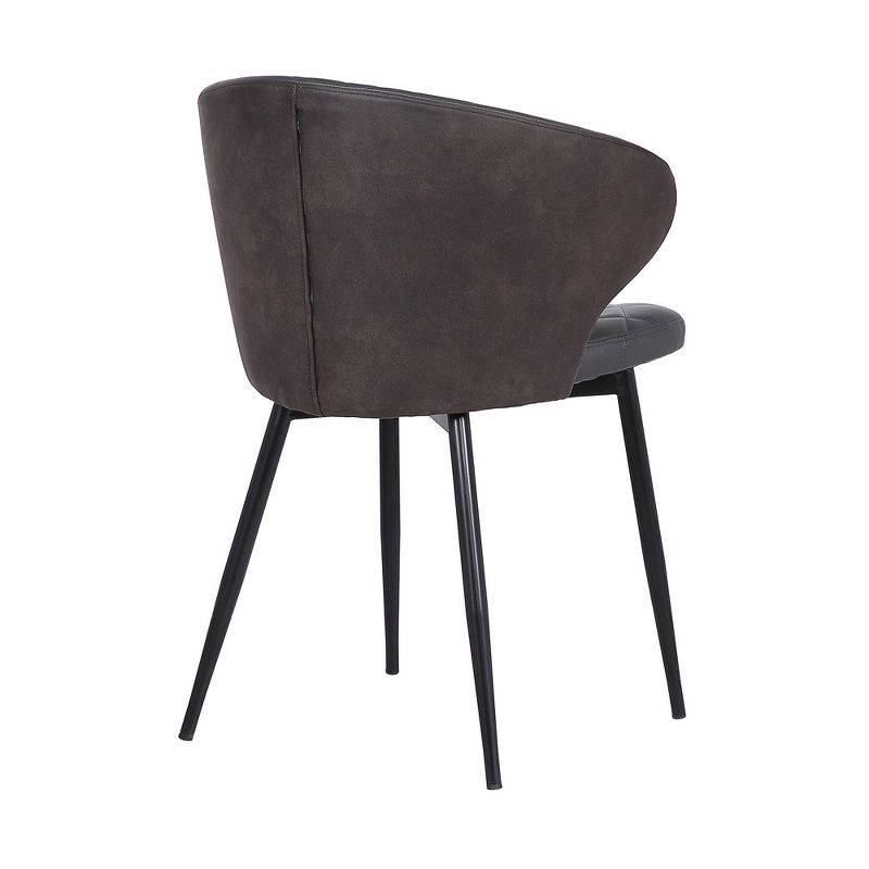 Ava Contemporary Dining Chair Faux Leather Black/Gray - Armen Living, 5 of 8