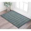 Blue And Ivory Wool Plaid Hand Woven Area Rug - 2 of 4