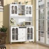 Tangkula 73" Tall Kitchen Pantry Storage Cabinet w/ LED Lights and Power Outlets - 2 of 4