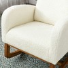 Sapphtopaz Accent Chair Teddy Glider Rocking Chairs Upholstered Nursery Comfy Chair with High Backrest Modern Accent Chairs for Living Room - 3 of 4