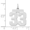 Black Bow Jewelry Sterling Silver, Jersey Collection, Medium Number 33 Pendant - 4 of 4