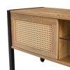 Rattan TV Stand for 54" TVs w/ Adjustable Shelves, Color LED Lights, Farmhouse Style Media Console w/ Storage for Living Room - 4 of 4