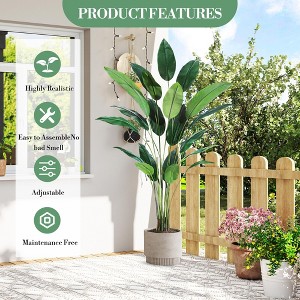Orieon 7FT Artificial Bird of Paradise Plant – Faux Tree with Stable Planter, Realistic Rubber Leaves & PE Trunk for Indoor - 1 of 4