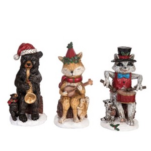 Transpac Large Rustic Music Critter Figurines Set of 3 Decorative Resin Animal Figurines for Christmas Indoor Decor - 1 of 1