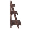 Costway 3 Tier Outdoor Wood Design Flower Pot Shelf Stand Folding Display Rack Garden - 4 of 4