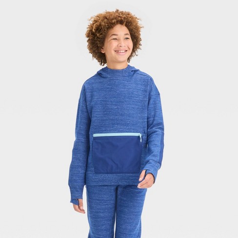 Girls' Fleece Pullover Sweatshirt - All In Motion™ Light Blue Xl : Target