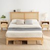 homfan Full Rattan Bed - Natural Headboard w/LED Lights, Solid Wood Slats, No Box Spring Needed - Bohemian Style - 2 of 4