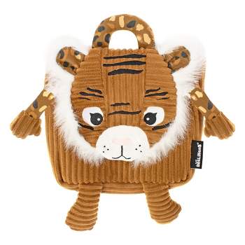 TriAction Toys Les Deglingos Corduroy Backpack Plush | Speculos the Tiger