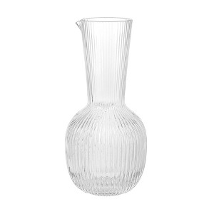 Elle Decor Ribbed Glass Carafe, Water Jug for Iced Tea, Winery Decanters, Mixed Drinks and Beverages, 40 oz. - 1 of 4