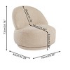 TOAOTBNBO Round Lounge Accent Armless Chair for Sleeping, Oversized Round Bedroom Chair with Recliner Backrest Single Sofa Armless Chair - 3 of 4