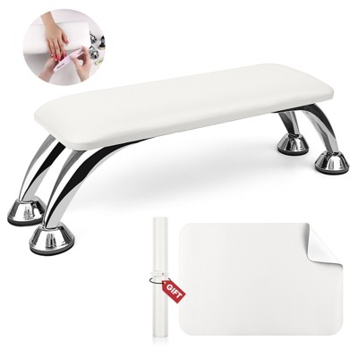 SAVILAND Pro Salon Armrest System - XL Ergonomic Hand Rest w/ Microfiber Leather Mat.(White)
