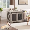 Airsurfer Farmhouse Dog Crate Furniture with Sliding Barn Door, Flip-Top & Divider, Wooden Dog Kennel End Table for Small/Medium/Large Dogs - 2 of 4