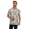 Super Triple Goose Men’s Short Sleeve Linen-Look Resort Shirt – Lightweight Button-Down Camp Shirt with Tropical Prints - 3 of 4