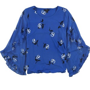 Alfani Womens Ruffle Sleeve Floral Pullover Blouse - 1 of 1