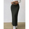 Women's Sweater Skirts High Waist High Split Ribbed Knit Bodycon Casual Pencil Skirt,M,Black - 2 of 4
