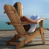 Maggift Patio Accent Chairs 2PCS, Folding Adirondack Chair, Wooden Decorative Lounge Furniture for Patio, Yard, Brown, 19.5"*31"*36" - 3 of 4