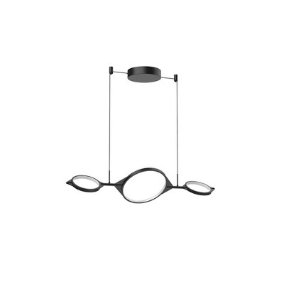 Serif 33.75" Black LED Glass Island Pendant for Indoor/Outdoor