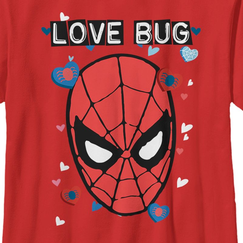 Boy's Marvel Spider-Man Candy Heart Love Bug T-Shirt, 2 of 5