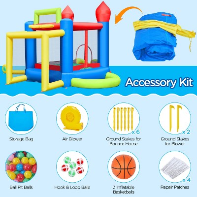 Yaheetech Multicolor Inflatable Bounce House with Slide