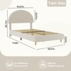 Bed Frame with Round Boucle Headboard, Upholstered Arch-Shaped Design in Soft, Modern Kids Wooden Slats Bed, No Box Spring Required & Easy Assembly - 2 of 4