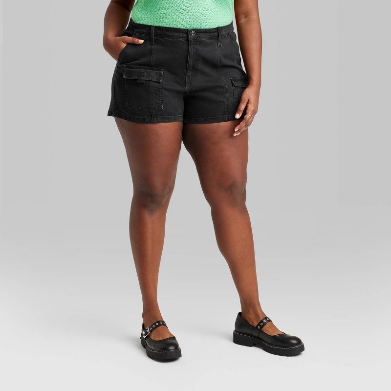 Women's Pull-On Cargo Jean Shorts - Wild Fable™, 3 of 5
