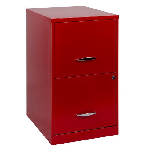 Steel Soho 18 In Deep 2 Drawer Smart File Cabinet In Red Hirsh