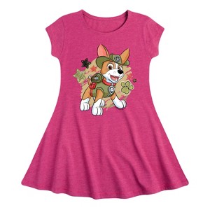 Girls' - Paw Patrol - Tracker Paw Patrol Fit & Flair Cap Sleeve Dress - 1 of 3