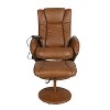 Emma and Oliver Massaging Multi-Position Plush Recliner with Side Pocket and Ottoman - 3 of 4