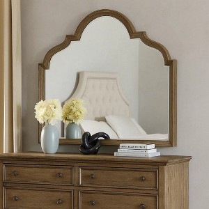 Royal Hampton Dresser Mirror, Beveled Glass, Rustic Oak Brown Solid Wood, 41x50 - 1 of 4