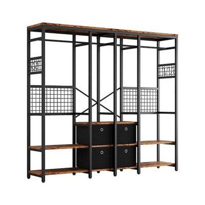 Vtec Trading Vintage Brown Heavy-Duty Wardrobe Rack
