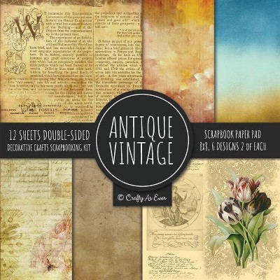Antique Vintage Scrapbook Paper Pad 8x8 Decorative Scrapbooking Kit Collection for Cardmaking, DIY Crafts, Creating, Old Style Theme, Multicolor