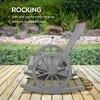 Wooden Rocking Chair, Adirondack Rocker Chair w/ Slatted Design and Oversized Back, for Porch, and Garden - 4 of 4