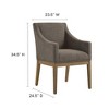 Modway  Alton Upholstered Dining Chair with Arms in Mocha Natural – Mid Century Modern Padded Kitchen Chair with Wood Legs - 3 of 4