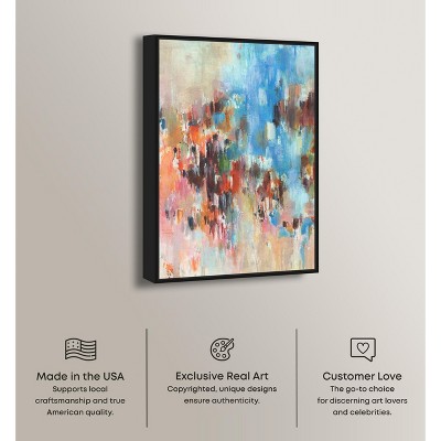 Art Remedy Blue Abstract Wall Art with Black Frame, 20" x 30"