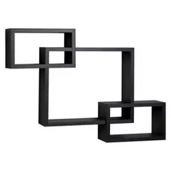 26.5" x 18.75" Intersecting Rectangular Wall Shelf Black - Danya B.