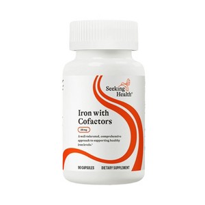 Seeking Health Optimal Iron with Cofactors, as Ferrochel Ferrous Bisglycinate, Vitamin A and C Cofactors, Digestive Enzymes (90 Capsules) - 1 of 4